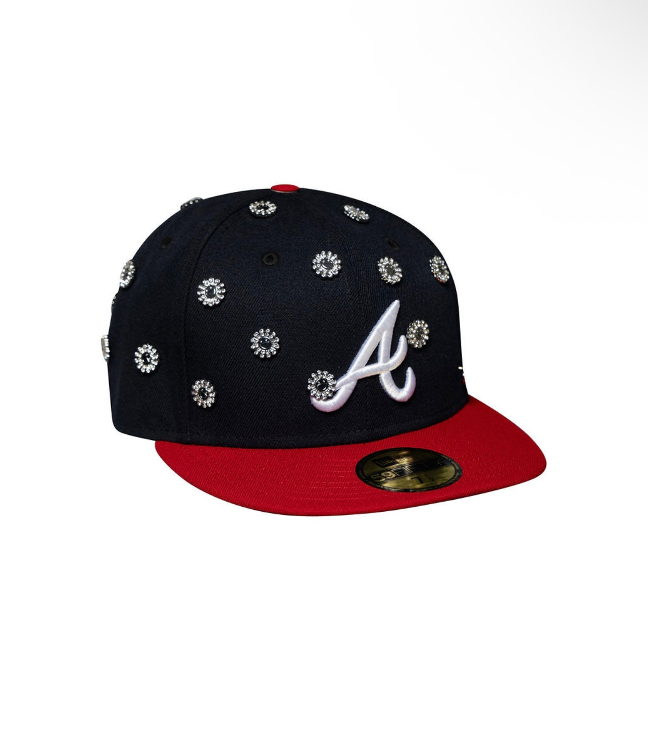 Atlanta Red Rhinestone Fitted  Hat