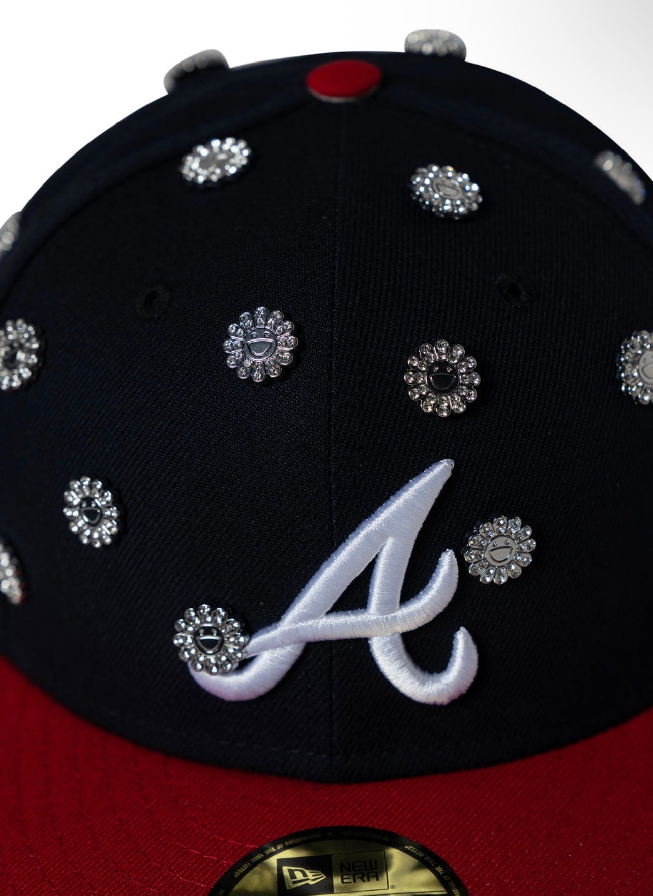 Atlanta Red Rhinestone Fitted  Hat